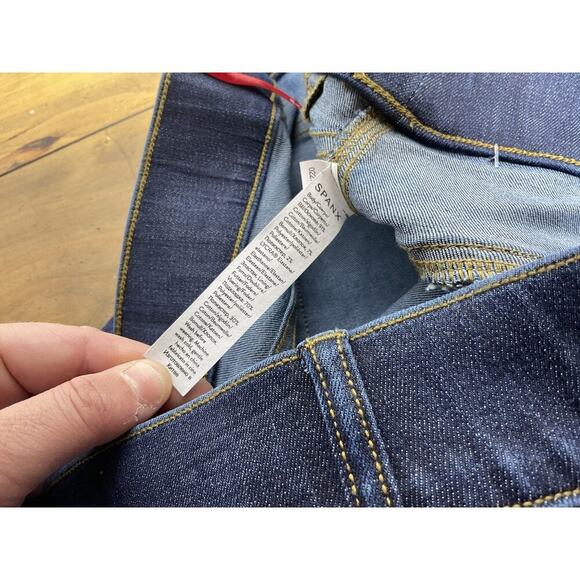 SPANX Jeans Womens Large Tall Blue Flare High Rise Pull On Stretch NWT - Picture 7 of 11